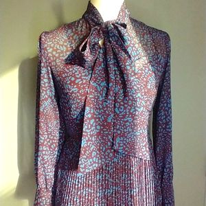 POLY PLEATED SECRETARY DRESS